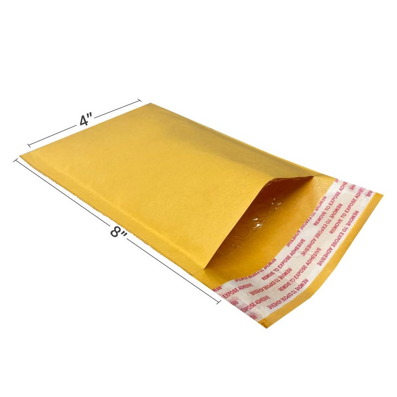 StarBoxes ستار بوكس 100 كرافت فقاعة مغلفات 4x8" - #000 أظرف مبطنة ذاتية الإغلاق - Image 2